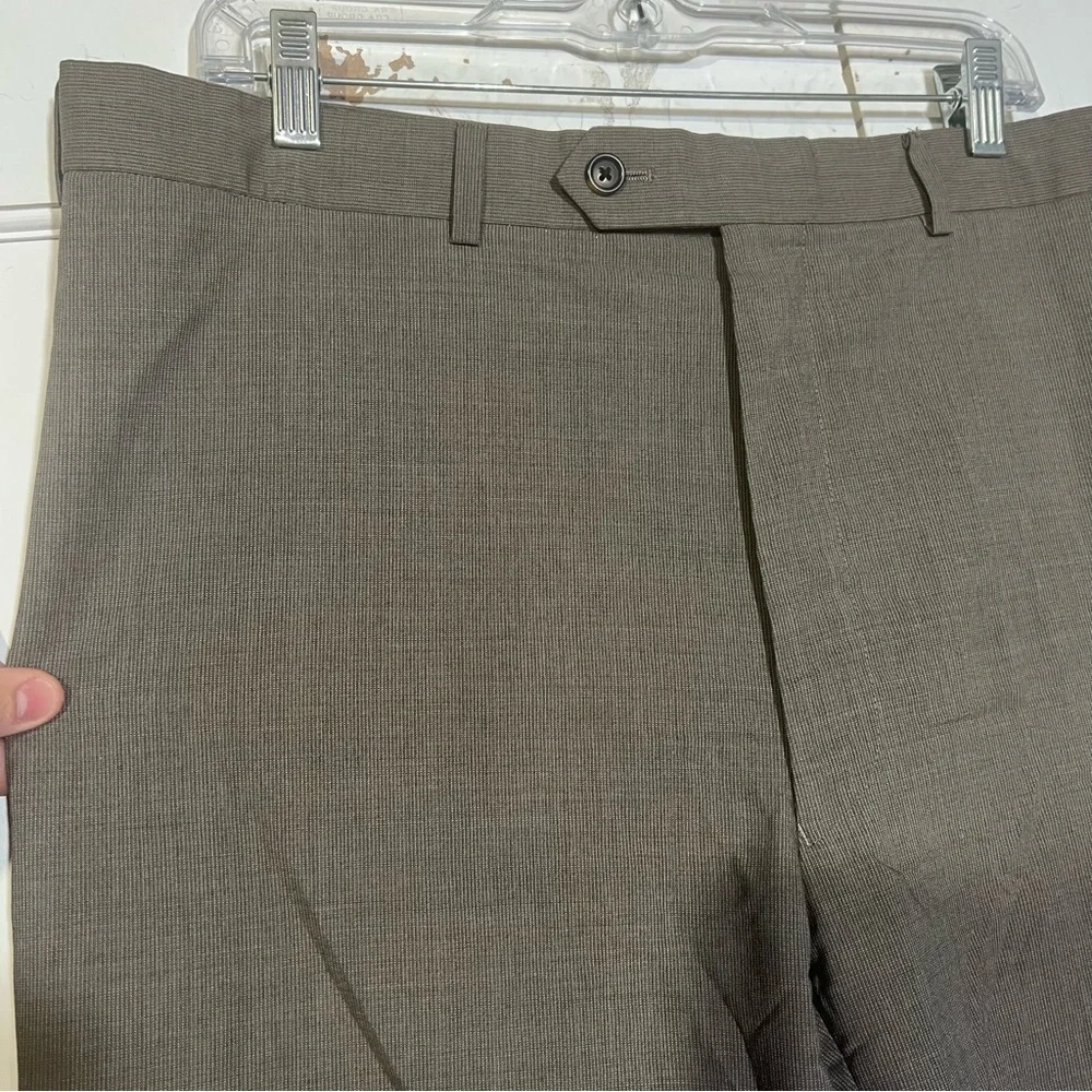 Brooks Brothers Fitzgerald Tan Brown Dress Pants Size 42W x 48L Wool BrooksCool